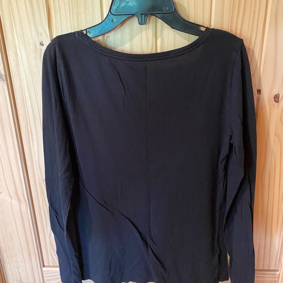 LOFT Black V-Neck Long Sleeve Blouse - Picture 5 of 5